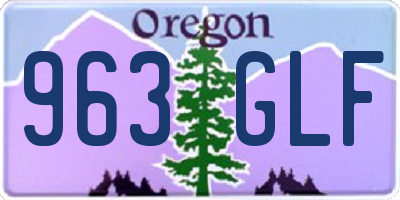 OR license plate 963GLF