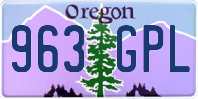 OR license plate 963GPL