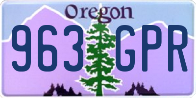 OR license plate 963GPR