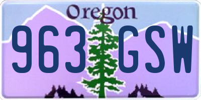 OR license plate 963GSW