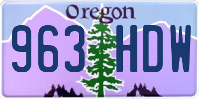 OR license plate 963HDW