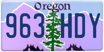 OR license plate 963HDY
