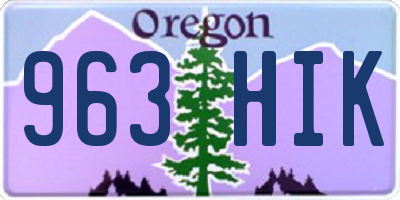 OR license plate 963HIK