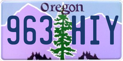 OR license plate 963HIY