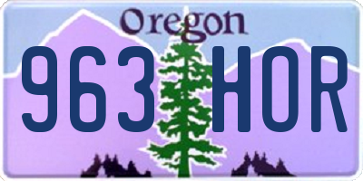 OR license plate 963HOR