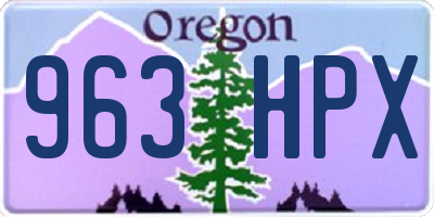 OR license plate 963HPX