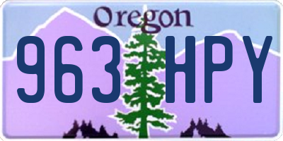 OR license plate 963HPY