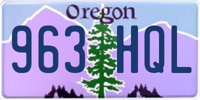 OR license plate 963HQL