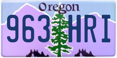 OR license plate 963HRI