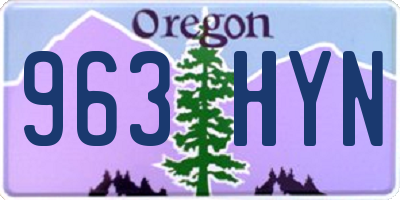 OR license plate 963HYN