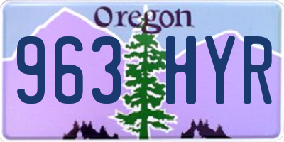 OR license plate 963HYR