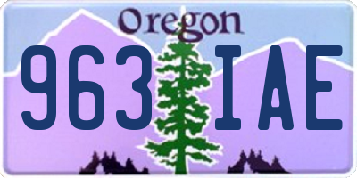 OR license plate 963IAE