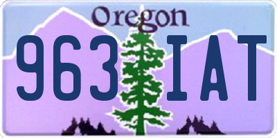 OR license plate 963IAT