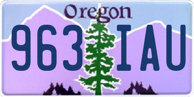 OR license plate 963IAU