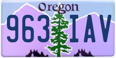 OR license plate 963IAV