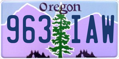 OR license plate 963IAW