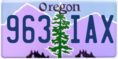OR license plate 963IAX