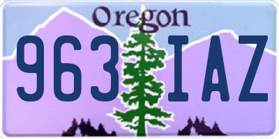 OR license plate 963IAZ
