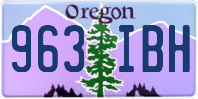 OR license plate 963IBH