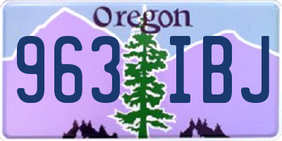 OR license plate 963IBJ