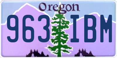 OR license plate 963IBM