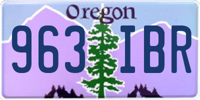 OR license plate 963IBR