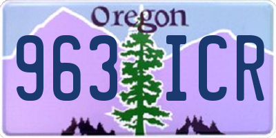 OR license plate 963ICR