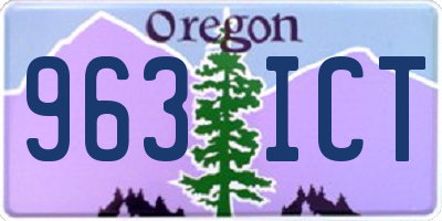 OR license plate 963ICT