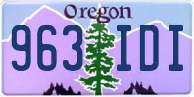 OR license plate 963IDI