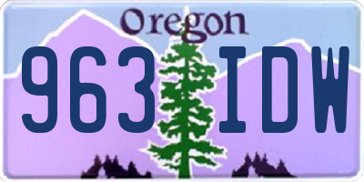 OR license plate 963IDW