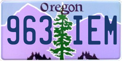 OR license plate 963IEM