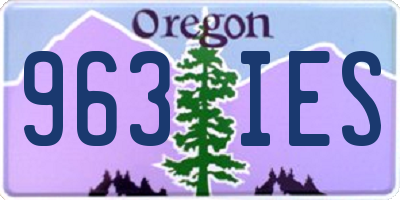 OR license plate 963IES