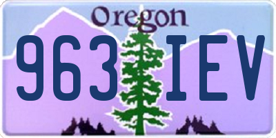 OR license plate 963IEV