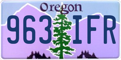 OR license plate 963IFR