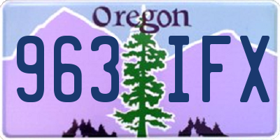 OR license plate 963IFX