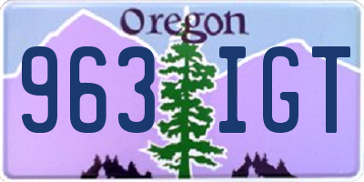 OR license plate 963IGT
