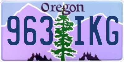 OR license plate 963IKG