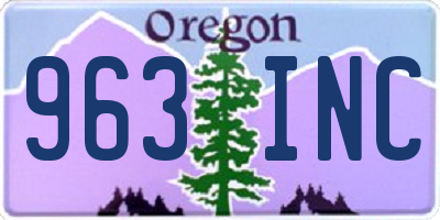 OR license plate 963INC
