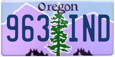 OR license plate 963IND