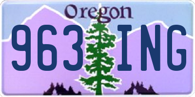 OR license plate 963ING