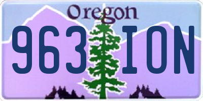 OR license plate 963ION