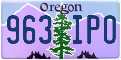 OR license plate 963IPO