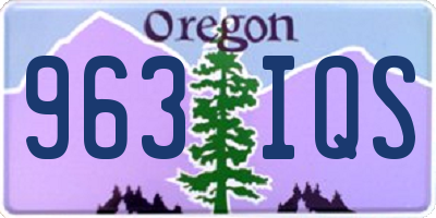 OR license plate 963IQS