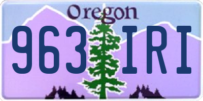 OR license plate 963IRI