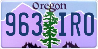 OR license plate 963IRO