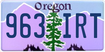 OR license plate 963IRT