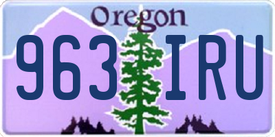 OR license plate 963IRU
