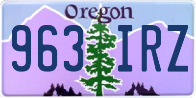OR license plate 963IRZ