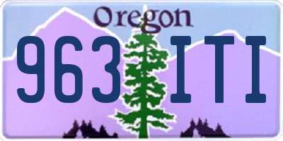 OR license plate 963ITI