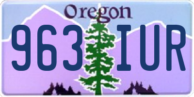 OR license plate 963IUR